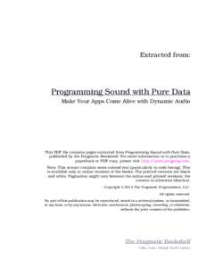 Programming Sound with Pure Data