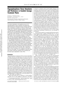 Organophosphorus Flame Retardants and Plasticizers in Swedish Sewage Treatment Plants