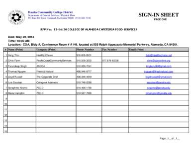 Alameda /  California / College of Alameda / San Francisco Bay Area / Peralta Community College District / Alameda / Request for proposal / California Community Colleges System / Geography of California / Business