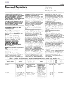 [removed]Rules and Regulations Federal Register Vol. 79, No. 127