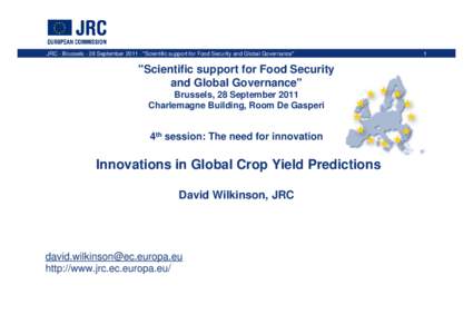 JRC - Brussels - 28 September 2011 - 