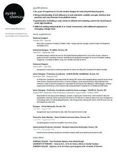 qualifications: • 15+ years of experience in UX and creative designs for web and print-based projects • Strong understanding of and adherence to web standards: usability concepts, interface best practices and cross-b