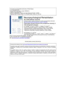 This article was downloaded by:[University of Wales Bangor] On: 21 November 2007 Access Details: [subscription number[removed]Publisher: Psychology Press Informa Ltd Registered in England and Wales Registered Number: 