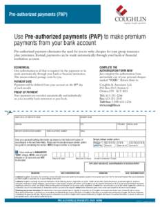 Print Form  Pre-authorized payments (PAP) coughlin TM