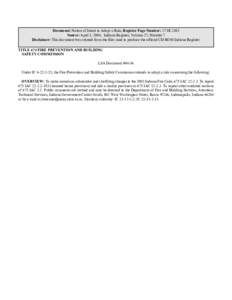 Document: Notice of Intent to Adopt a Rule, Register Page Number: 27 IR 2303 Source: April 1, 2004, Indiana Register, Volume 27, Number 7 Disclaimer: This document was created from the files used to produce the official 