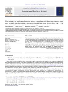 The impact of individualism on buyer–supplier relationship norms, trust and market performance: An analysis of data from Brazil and the U.S.A.