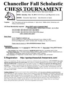 United States Chess Federation / Fast chess / Rules of chess / Outline of chess / Computer chess / Kayden Troff / Bill Goichberg / Games / Chess / Sports