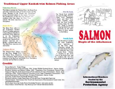 Traditional Upper Kuskokwim Salmon Fishing Areas Takotna/Nixon This fishery includes the Takotna River, the Nixon Fork and other tributaries such as Tatalina Creek and Big Creek. Members of the Vinsale and Tatlawiksuk gr