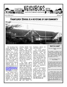 Volume 2008, Issue 2  Spring, 2008 FAUNTLEROY SCHOOL IS A KEYSTONE OF OUR COMMUNITY