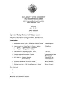 CECIL COUNTY ETHICS COMMISSION Cecil County Administration Building c/o Human Resources Department 200 Chesapeake Boulevard, Suite 2800 Elkton, Maryland 21921