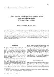 223 Ichthyol. Explor. Freshwaters, Vol. 20, No. 3, pp[removed], 4 figs., 1 tab., September 2009 © 2009 by Verlag Dr. Friedrich Pfeil, München, Germany – ISSN[removed]