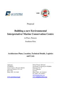 GRD  Proposal Building a new Environmental Interpretative/ Marine Conservation Centre