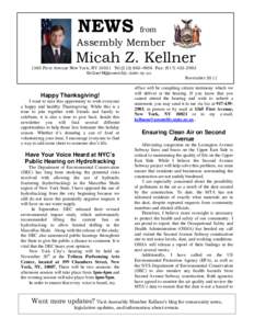 Microsoft Word - News from Assembly Member Micah Kellner - November 2011.doc