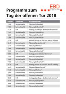 Programm zum Tag der offenen Tür 2018 Uhrzeit Treffpunkt