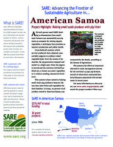 SARE: Advancing the Frontier of Sustainable Agriculture in... What is SARE? Since 1988, the Sustainable Agriculture Research & Education (SARE) program has been the go-to USDA grants and outreach