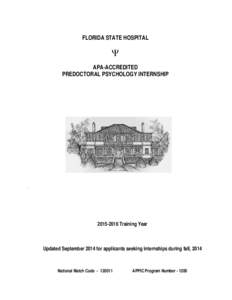 Mental health professionals / Mental health / Forensic psychology / Clinical psychology / Internship / Competency evaluation / Psychologist / Florida State Hospital / Piedmont Geriatric Hospital / Psychiatry / Medicine / Health