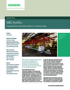 EBZ SysTec GmbH - Integrated plant optimization delivers a significant edge