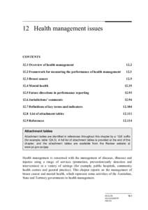 Chapter 12: Health management issues - Report on Government Services 2011