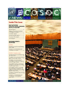 October 2009	  Inside This Issue PAST ACTIVITIES Substantive Session of ECOSOC, Geneva, 6-31 July 2009