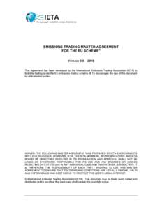 EMISSIONS TRADING MASTER AGREEMENT FOR THE EU SCHEME© Version[removed]