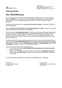 Medicine / Troponin T / Medical emergencies / Laboratory techniques / Acute coronary syndrome / Troponin / Assay / Chemistry / Proteins / Biology