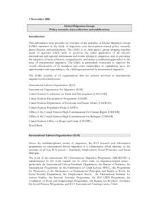 Demography / United Nations Development Group / Development / International factor movements / Global Migration Group / International Labour Organization / International Organization for Migration / Remittance / Immigration / United Nations / Human migration / International relations