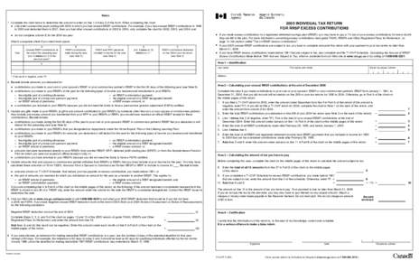 Notes 1. Complete the chart below to determine the amount to enter on line 1 of Area 2 of this form. When completing the chart: z only enter consecutive years ending with 2004 in which you had unused RRSP contributions. 