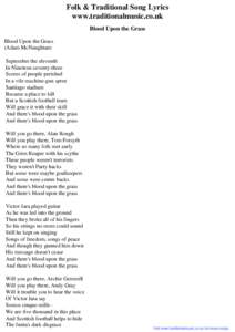 Folk & Traditional Song Lyrics - Blood Upon the Grass