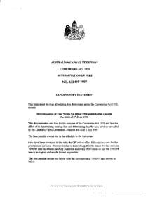 AUSTRALIAN CAPITAL TERRITORY CEMETERIES ACT 1933 DETERMINATION OF FEES NO. 132 OF 1997