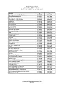 Walking Dead Locations Google Map GPS Co-ordinates GARMIN nuvi 275 GPS Format: h ddd.ddddd° Location Opening Intersection/Gas Station
