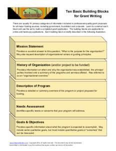 Taxation in the United States / Internal Revenue Service / Grant writing / 501(c) organization