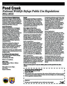 U.S. Fish & Wildlife Service  Pond Creek National Wildlife Refuge Public Use Regulations[removed]