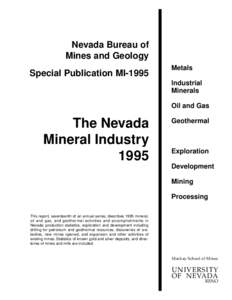 Nevada Bureau of Mines and Geology Special Publication MI-1995 Metals Industrial