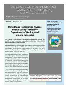 Environment / Rogue River / Surface mining / Mining / Denman Wildlife Area / Land reclamation / Jackson County /  Oregon / Geography of the United States / Oregon Department of Geology and Mineral Industries