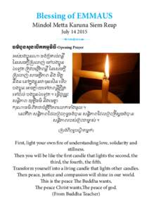 Blessing of EMMAUS  Mindol Metta Karuna Siem Reap July