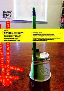 danse  XAVIER LE ROY SERVICES DE PRESSE