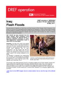 Iraq: Flash Floods DREF operation n° MDRIQ004 GLIDE n° FF[removed]IRQ 23 May, 2011