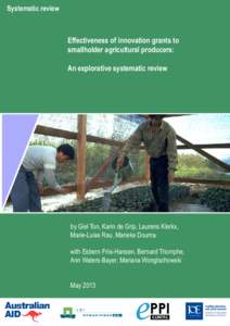 Systematic review  Effectiveness of innovation grants to smallholder agricultural producers: An explorative systematic review