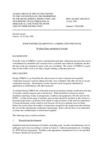 AD HOC GROUP OF THE STATES PARTIES TO THE CONVENTION ON THE PROHIBITION OF THE DEVELOPMENT, PRODUCTION AND STOCKPILING OF BACTERIOLOGICAL (BIOLOGICAL) AND TOXIN WEAPONS AND ON THEIR DESTRUCTION