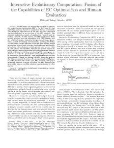 Interactive Evolutionary Computation: Fusion of the Capabilities of EC Optimization and Human Evaluation