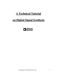 A Technical Tutorial on Digital Signal Synthesis 