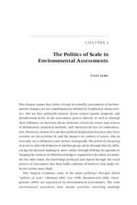 C ha p t e r 3  The Politics of Scale in Environmental Assessments LOUIS LEBEL