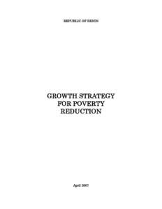 Economics / International development / Poverty Reduction Strategy Paper / Poverty reduction / Millennium Development Goals / Benin / Capacity building / Water supply and sanitation in Benin / Development / Poverty / Socioeconomics