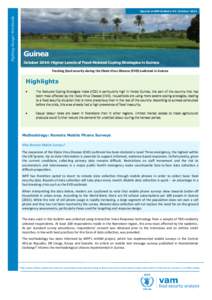 Fighting Hunger Worldwide  Special mVAM Bulletin #2: October 2014 Guinea October 2014: Higher Levels of Food-Related Coping Strategies in Guinea