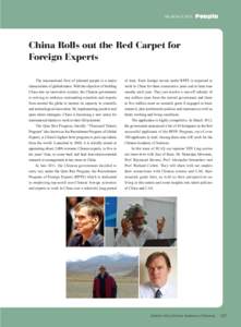 Vol.26 No[removed]People China Rolls out the Red Carpet for Foreign Experts