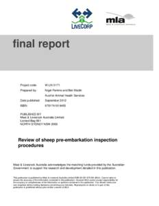 final report  Project code: W.LIV.0171