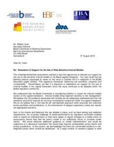 Mr. William Coen Secretary General Basel Committee on Banking Supervision Bank for International Settlements CH-4002 Basel Switzerland