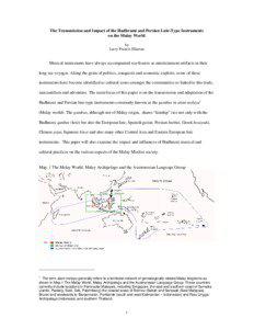 The Transmission and Impact of the Hadhrami and Persian Lute-Type Instruments on the Malay World by