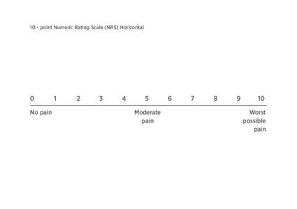 10 - point Numeric Rating Scale (NRS) Horizontal  0 No pain  1