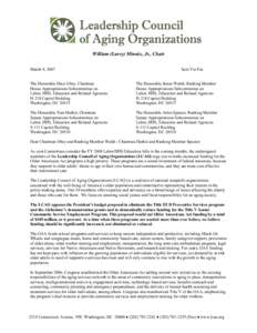 Older Americans Act / United States / Tom Harkin / Alliance for Aging Research / Elder law / Alliance for Retired Americans / Arlen Specter / Medicare / Senior Community Service Employment Program / Old age / Medicine / Ageism